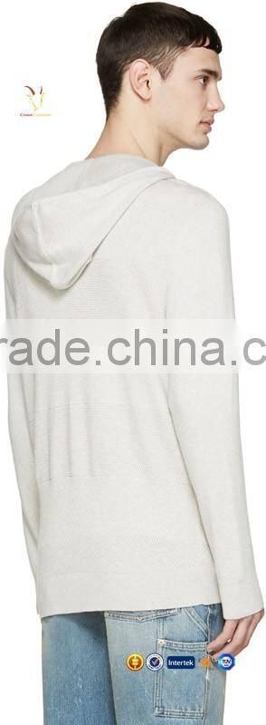 2016 Mens White Cashmere Cardigans Sweaters With Hood