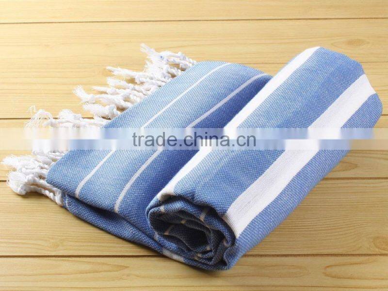 new design custom cooling navy blue beach towel with tassel