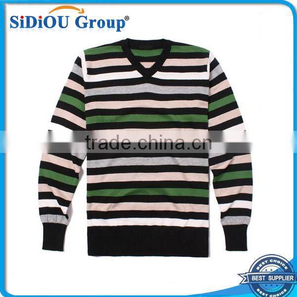 Knitted Mens Black Striped Sweaters