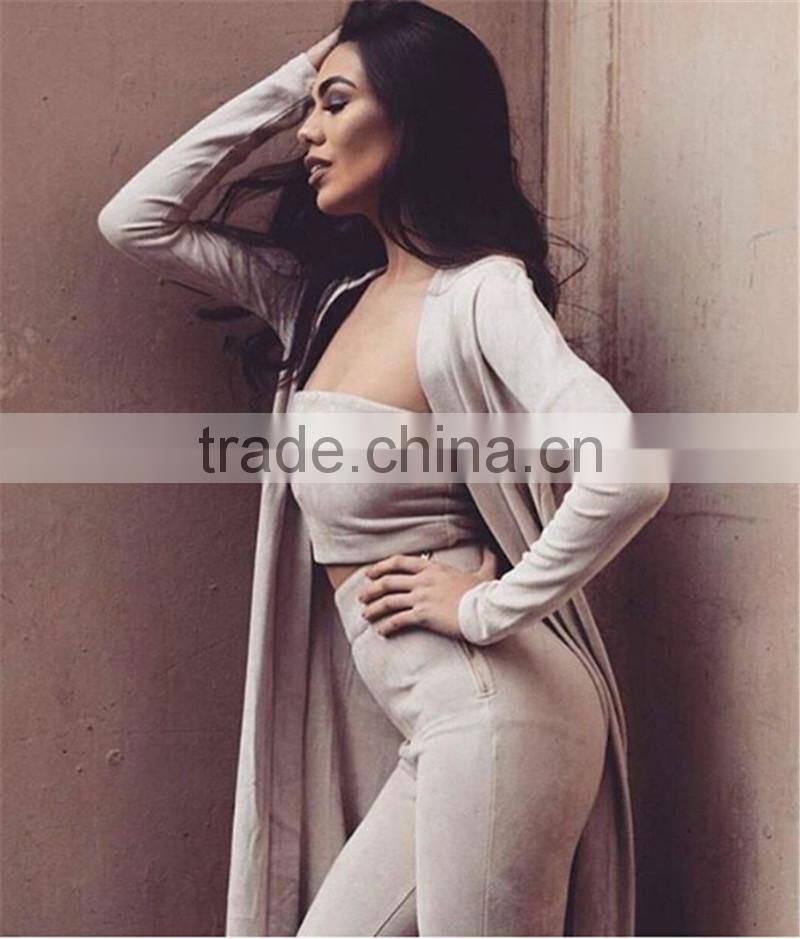 Runwaylover 068 2017 Women Winter Fashion Long Style Suede Trench Coats