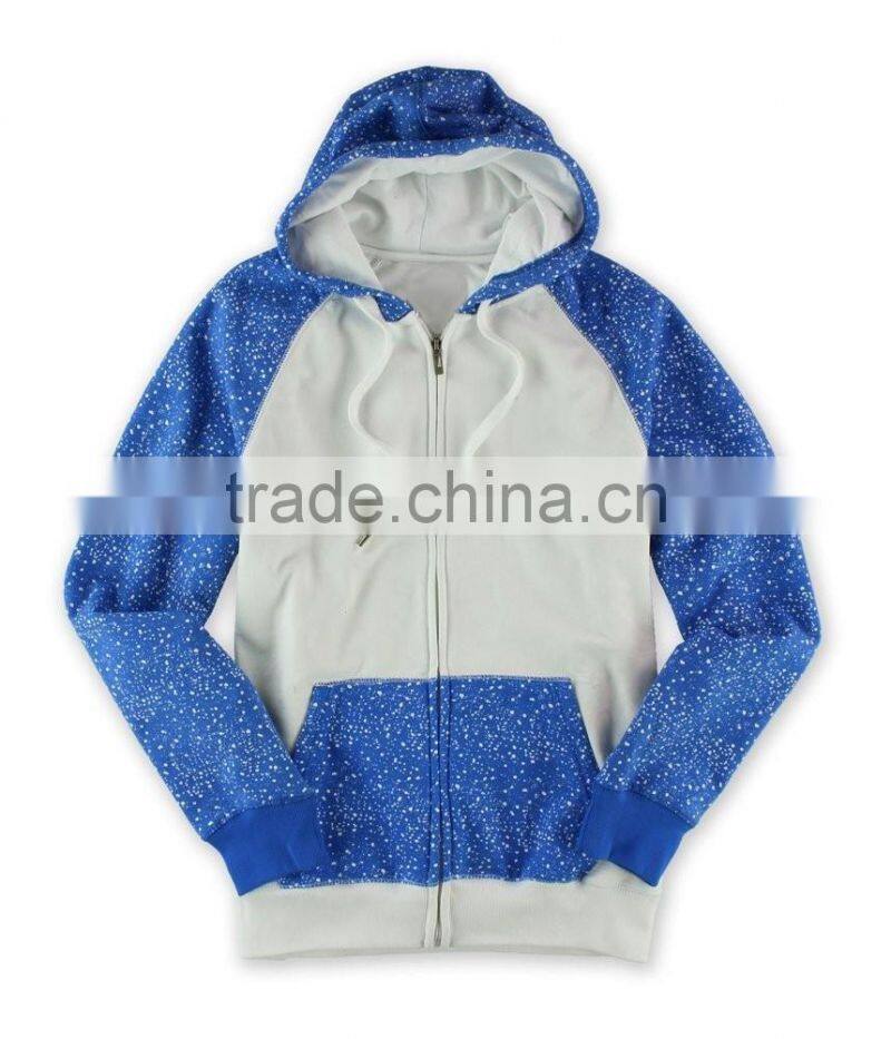 custom mens long sleeve heather contrast two color sports hoodies /sweatshirts HS00158