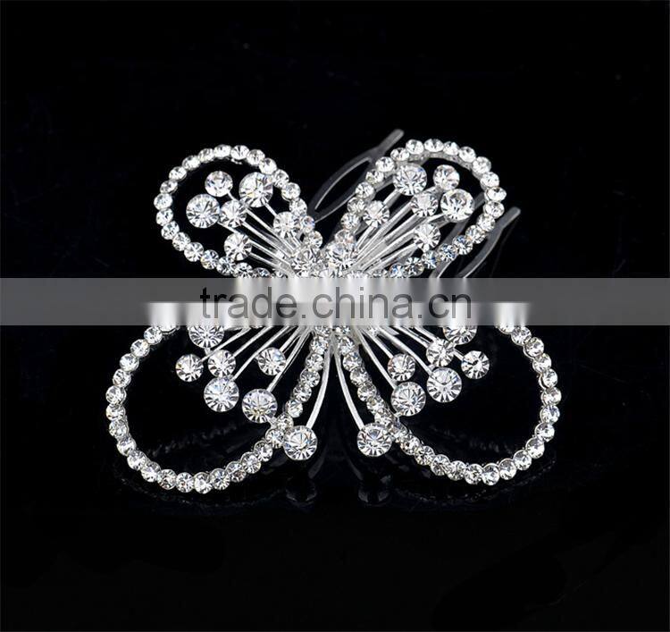 3pieces/lot Butterflies Rhinestones Hair Combs Bridal Hair Accessories
