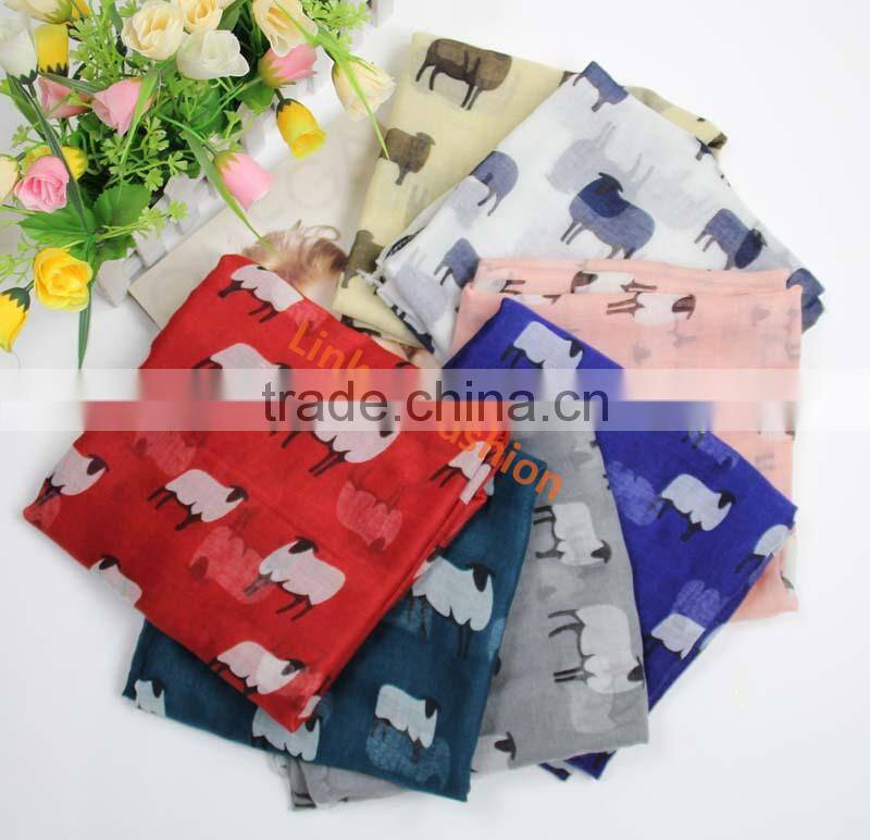 latest fashion voile scarf print scarf starfish scarf for women bufunda