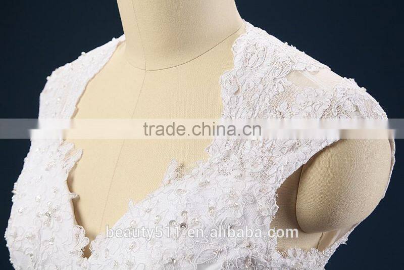 New Style Elegant A-Line sweatheart Neckline and Sleeveless Lace Wedding Dress AS41401