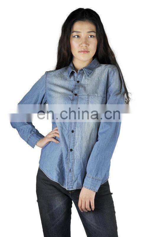 Spring/Autumn fashion women Denim Shirts