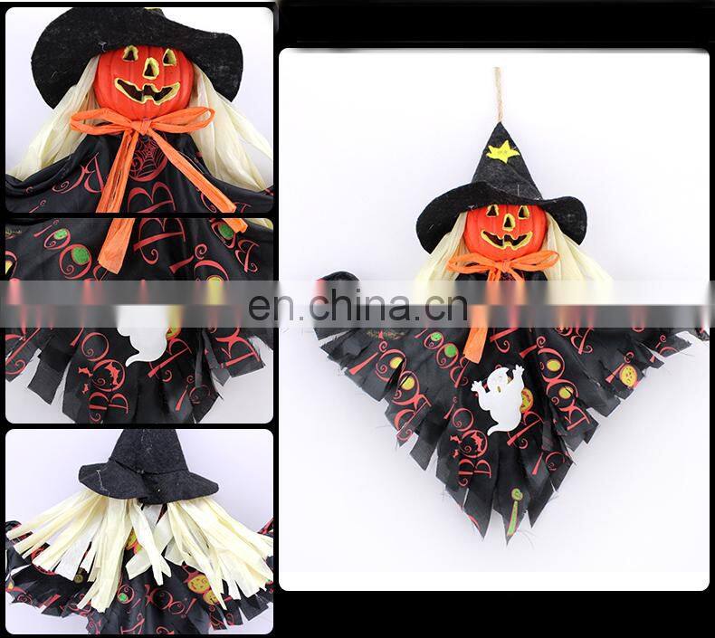 wholesale halloween decorations door hanging cheap witch wreath home door hanger for sale MFJ-0039