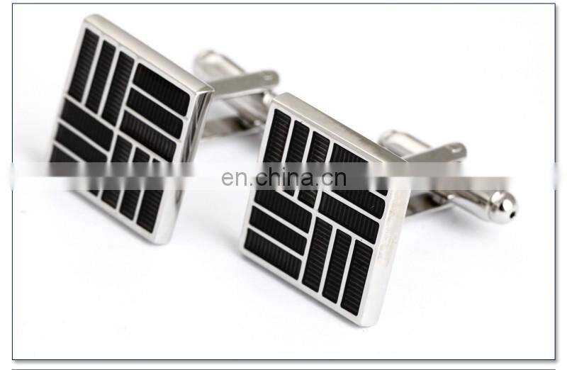 Simple Black Streak Shirt Men Cheap Cufflinks