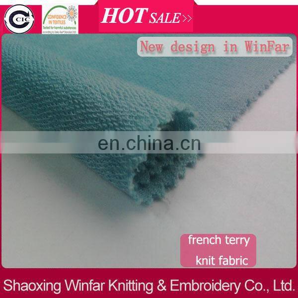 Winfar Textile Plain Dyed Knit Polyester Rayon French Terry Fabric for Sportswear