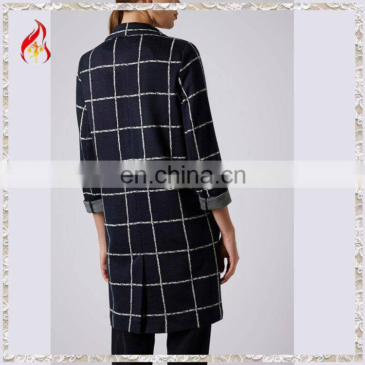 2015 women fahsion formal blue color trench coat