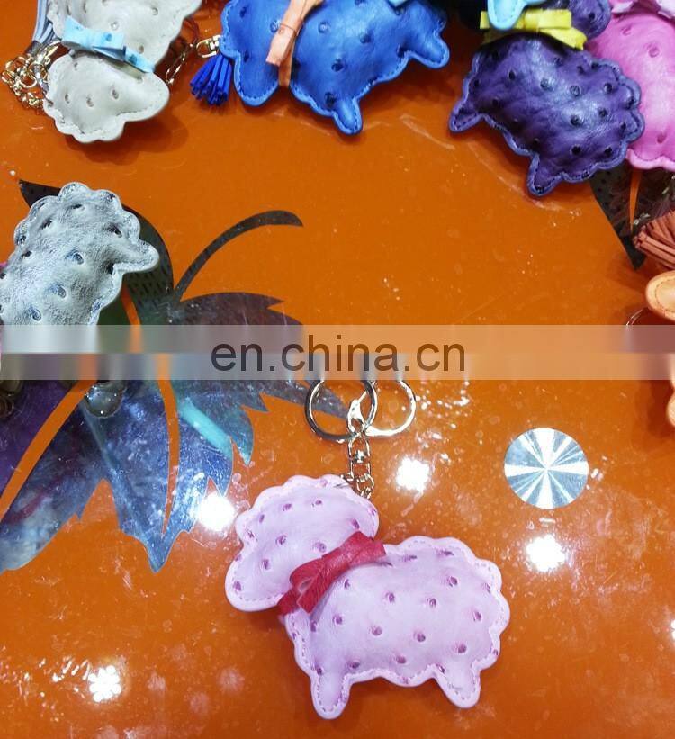 Handmade Leather Keychain Car Animal Key Chain Women Bag Charm Pendant Bag Accessories