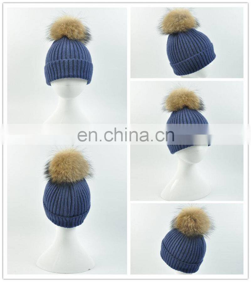 Headband Warm Fur Pom Pom Hat Wholesale Baby Knitting Crochet Hat