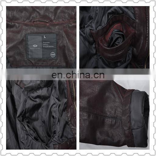 lastest fashion winter handsome parka mens quilted leather jacket