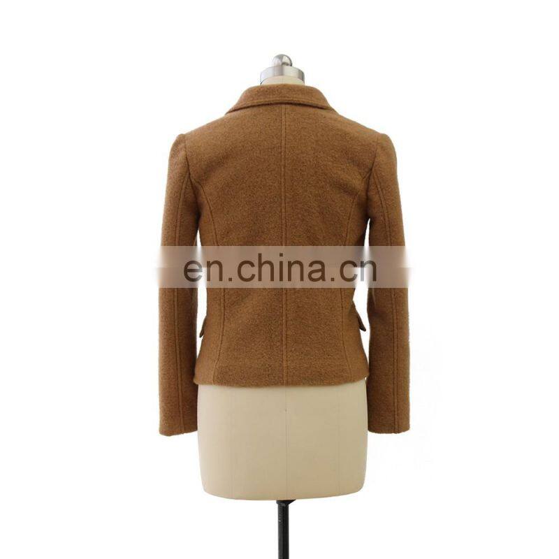 women soft high quality winter double breasted wool jacket