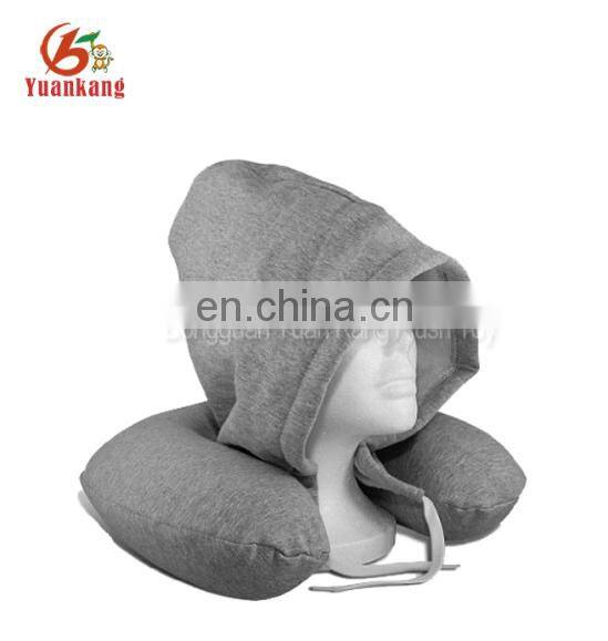 Personlized funny cheap Travel Hoodie U-shape Pillow Neck Pillow with Hat hood