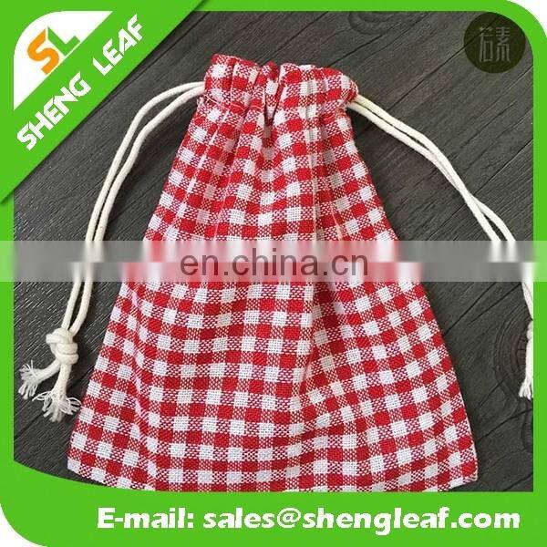 Hot sale product package promotional calico drawstring bag
