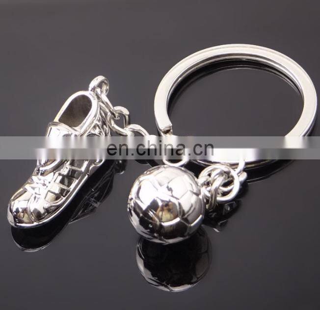 Custom Logo Rotatable Football Metal Kechain for Football Sports Gift