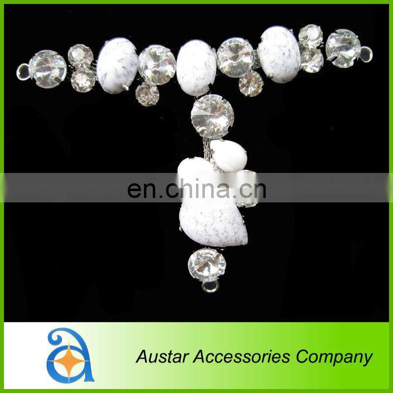 New design Y shape colorful rhinestone shoe decoration high heel shoe parts