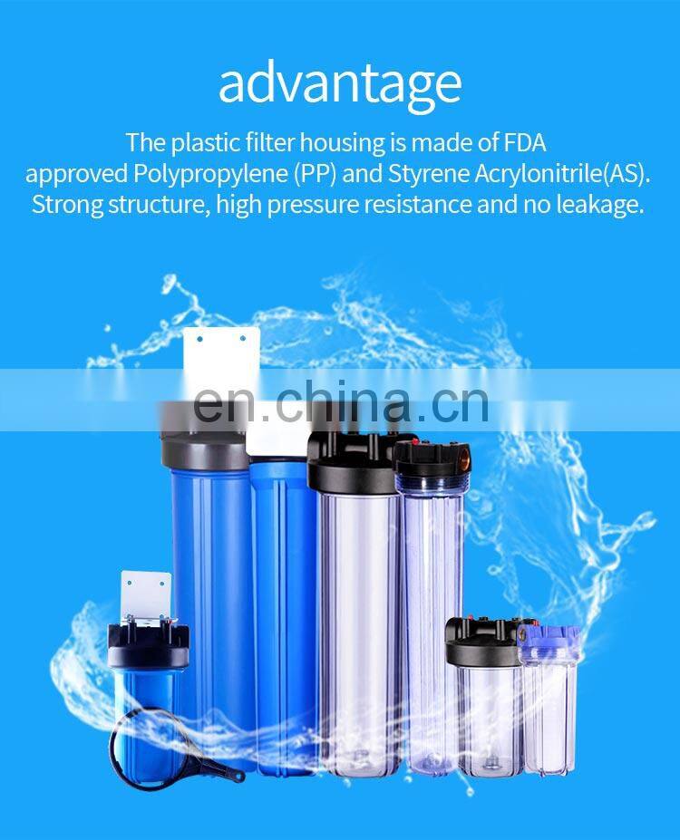 Plastic Clear Whole House High Pressure Water Filter Housing