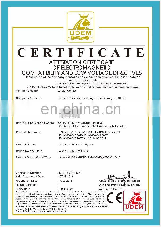 AMC96L-E4/KC smart power collection and monitoring device power meter with RS485 4DI/2DO