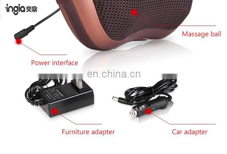 Certificate Wholesale Multi-function Car Neck and Back Shiatsu Electric Heating Massage Pillow