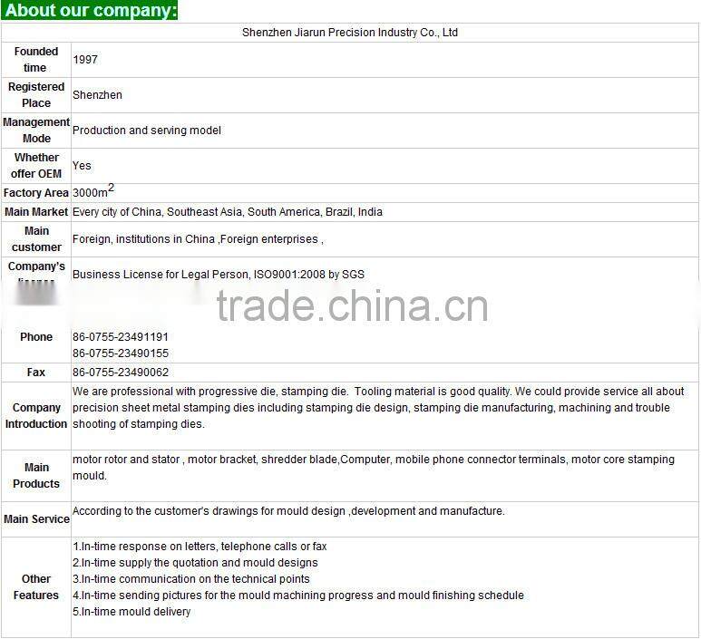 stamping progressive mould for DC motor rotor/stator lamination core