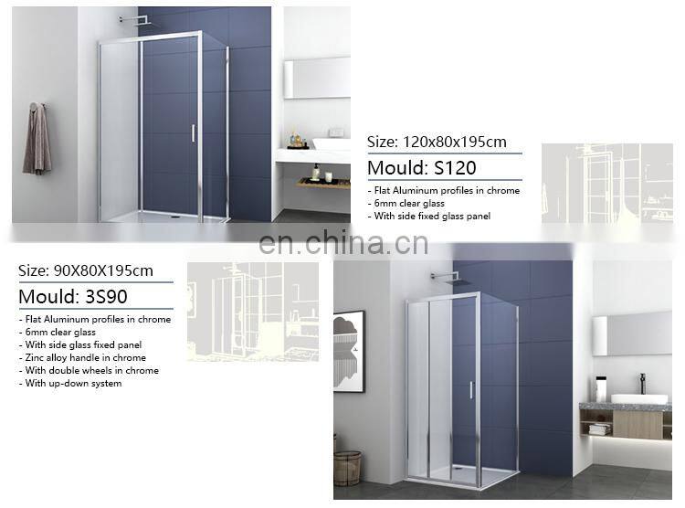 Sliding Shower Cabin Tempered Glass Black Quantity Acrylic Steel Stainless Frame Style House Modular Bathroom Hotel Color Tray