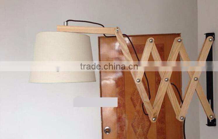 Nordic folding wood wall lamp