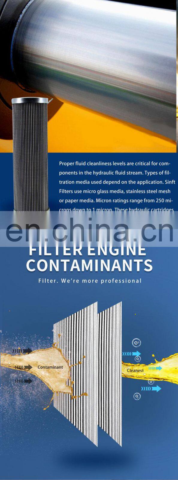 Construction machinery hydraulic filter element RLR210E10B