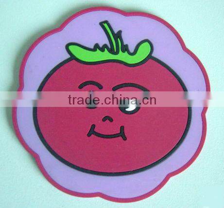 Promotional Fruit Styling PVC Coasters With High Quality