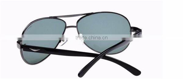 uv400 metal frame glass lens big size frog style sunglasses 2016
