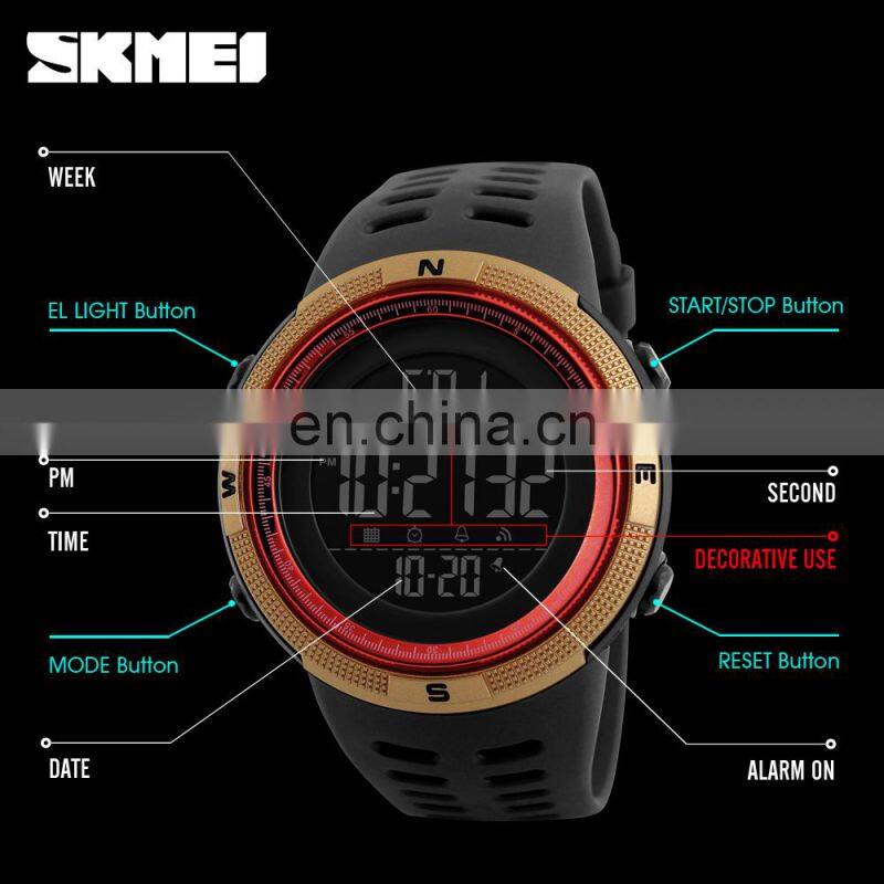 Chinese Wholesale SKMEI 1251 Digital Sport Plastic Watches Men Military Relogio Masculino