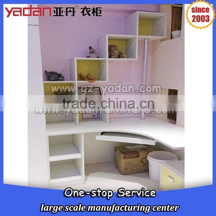 Designs of bookcase with study table mdf customer tailor-made K/D furniture