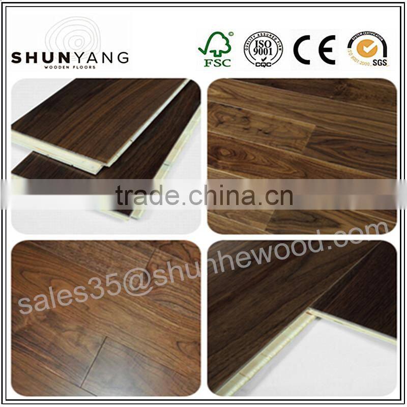 Smooth/ Flat 3 layer walnut Wood Floor