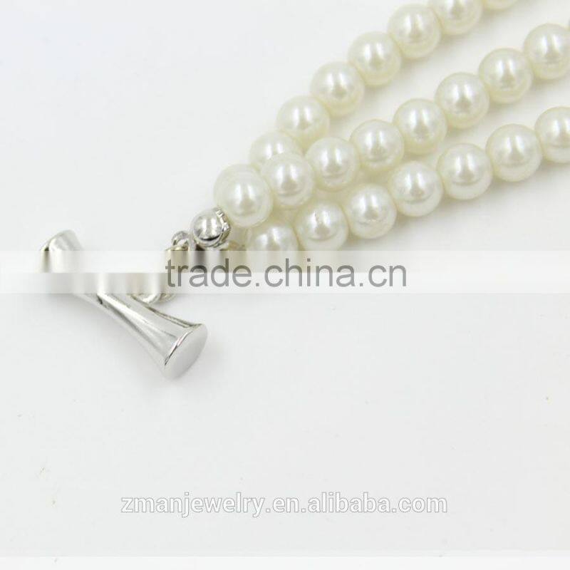 Elegant Black Ribbon Bracelet , New Design Pearl Charms Bracelet for Women