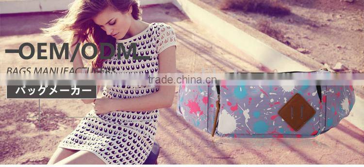 2015 latest new fashion popular purple sport canvas waist bag