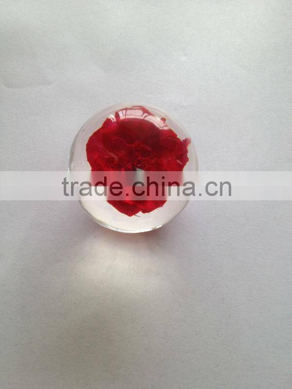 New design acrylic half ball with real ember embedded for promotional gift