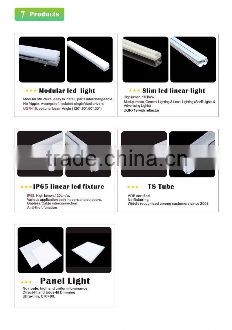 aluminum body pc cover triproof dali dimming led Linear Light for underground car parking