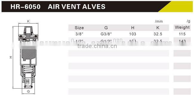 HR6050 10bar air vent valve