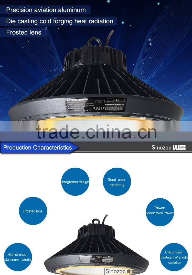 Sinozoc Best quality IP66 100w 150w ufo led high bay lighting industrial led high bay lamp with CE CC EMC CCC Rohs approved