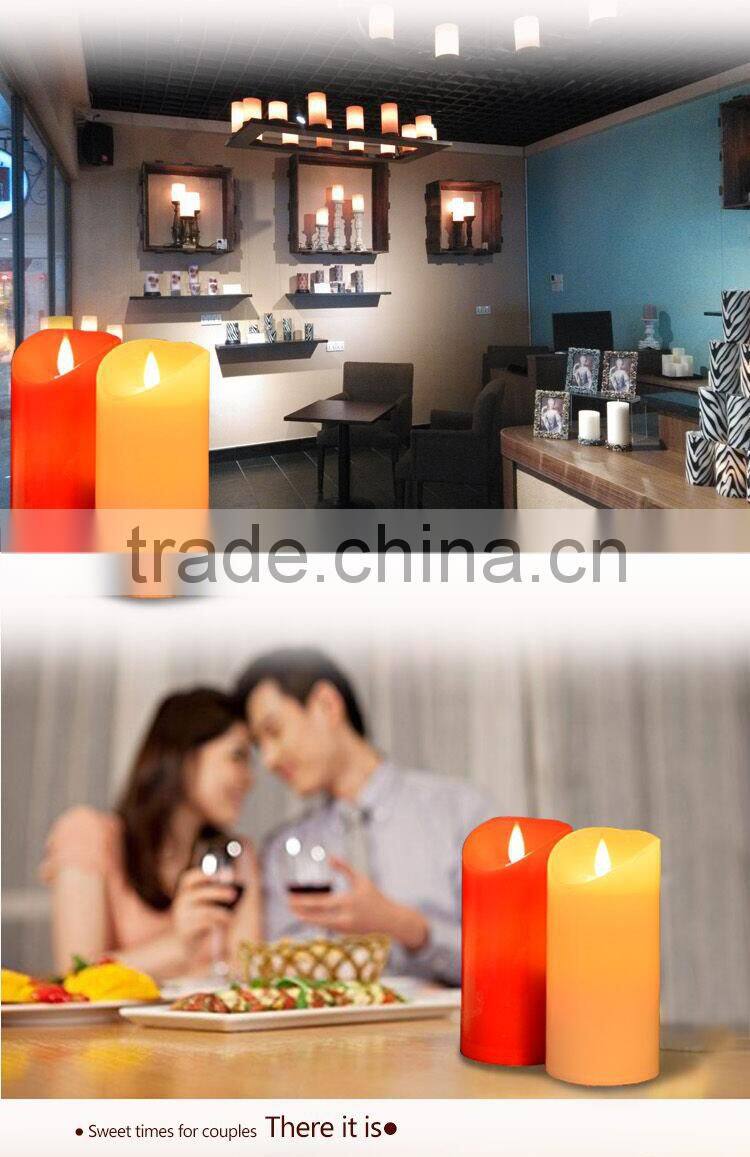 ABEI Lycas patented Ivory pillar flameless 3D moving flame led candle niganha