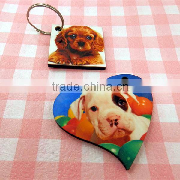 NEWEST blank sublimation heart shape MDF pendant,keychain