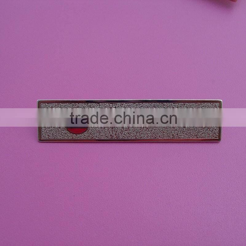 sand blasting gold rectangle name badges,metal name plates