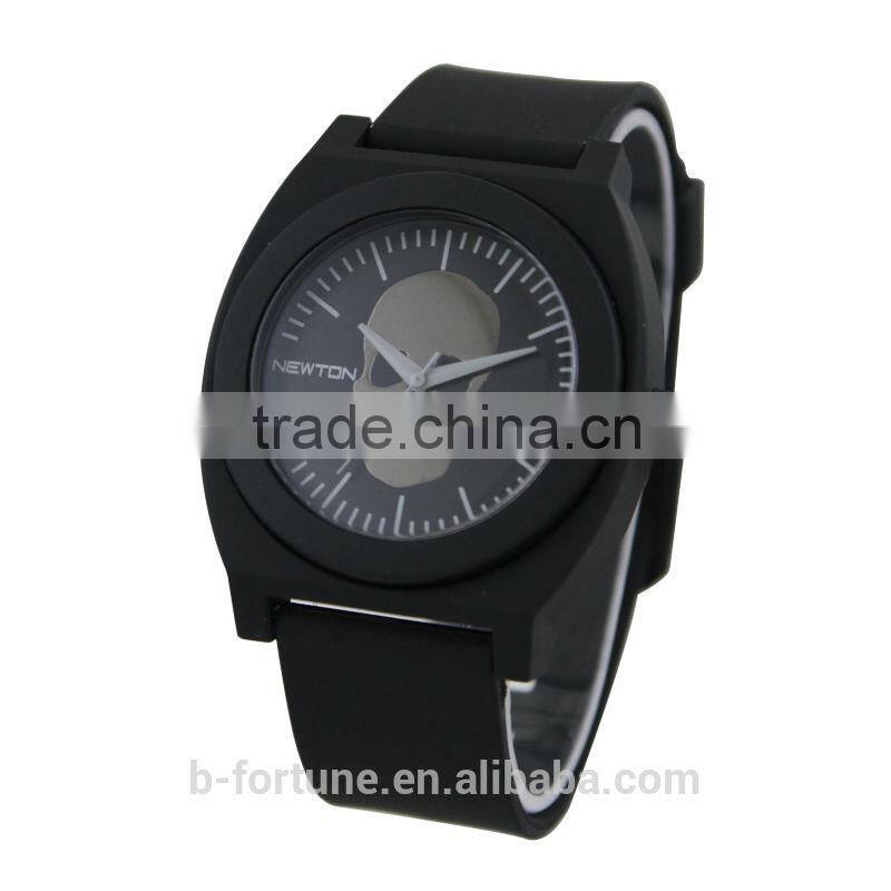 FT1203C_BK 3 hands PU strap Crossbone Pirate quartz Skull teenage fashion watch