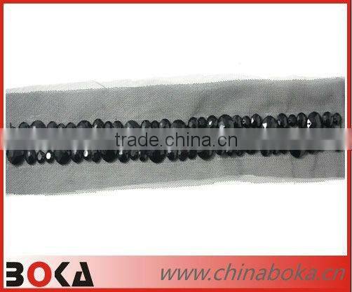 New design polyester lace trim with studs
