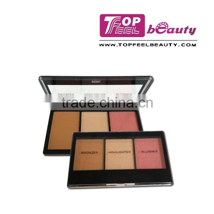 New arrival 3 color blush palette with transparent window