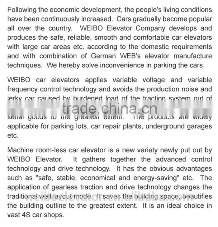 Best Price Car mini elevator wholesale