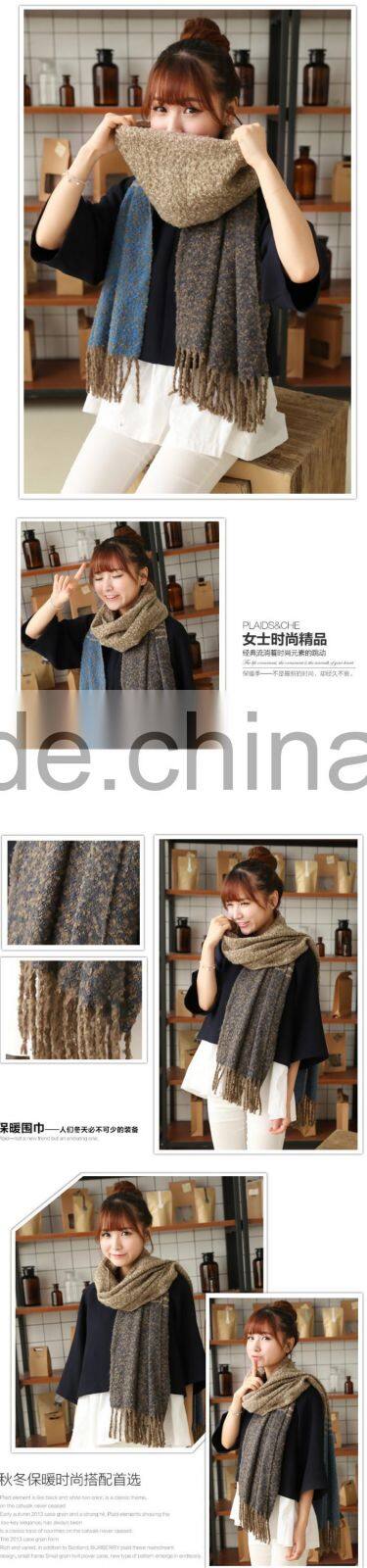 Wholesale Coral Fleece Striped Woven Warm Winter Women Shawls