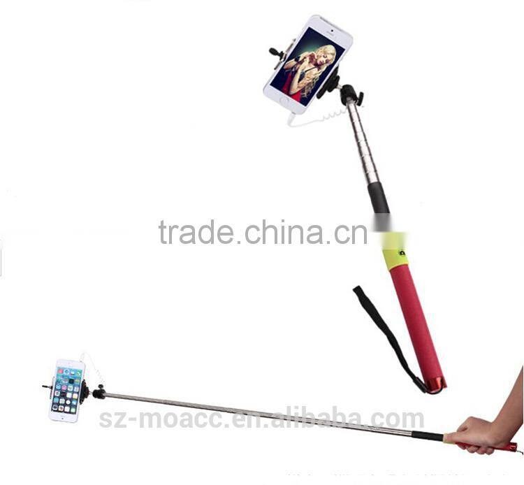 Without battery and bluetooth handheld wired selfie stick