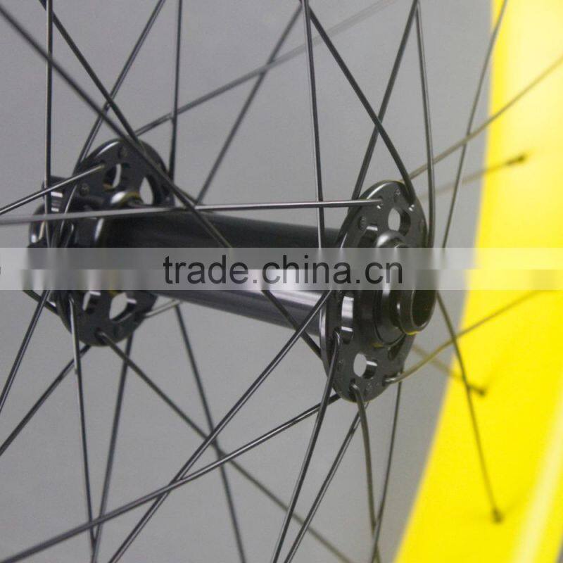65mm wide hookless fat bike wheels On Promotion Thru Axle 32h Fat Bike Carbon Wheelset