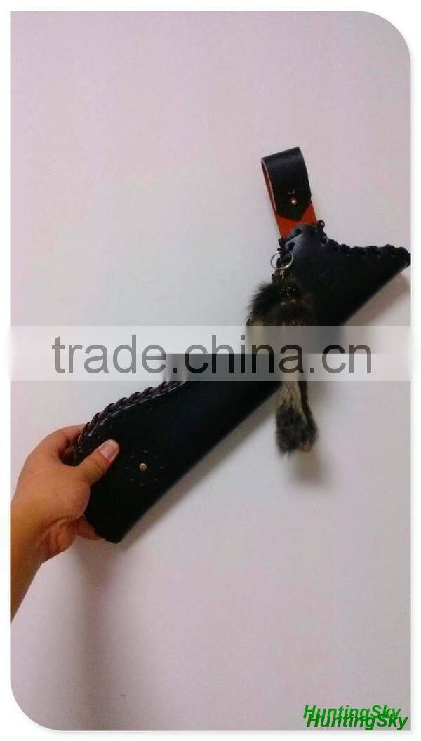 Traditional Archery Cowhide Leather Arrow Quiver For Archery Shooting